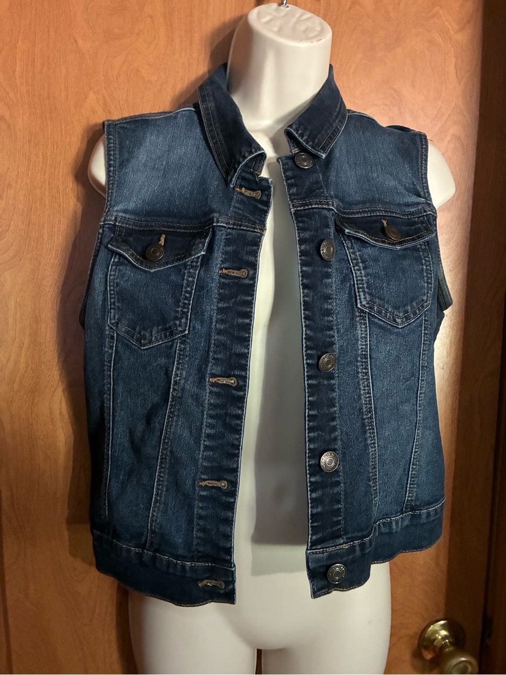 Dark Wash Denim Vest - Classic Sleeveless Jean Jacket